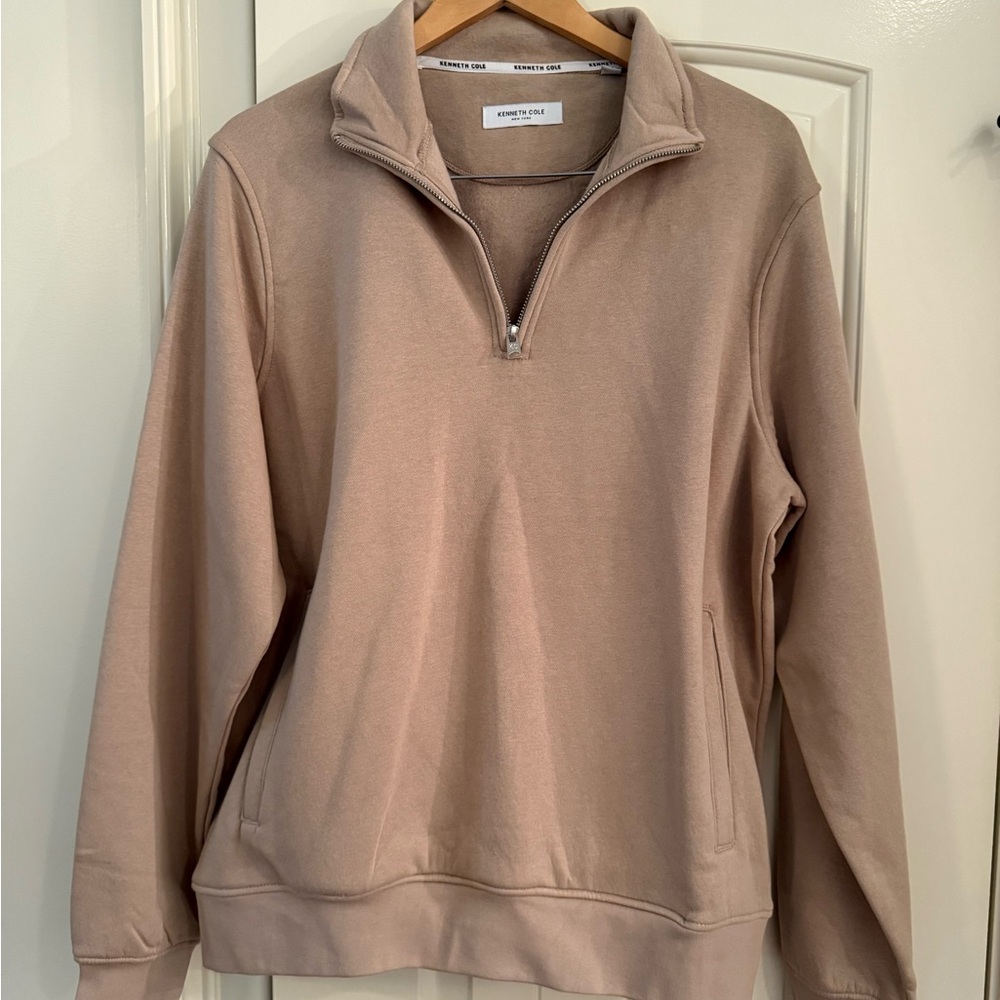 Tan Quarter-Zip Pullover